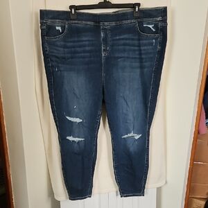 Women's Distressed Blue Jeans